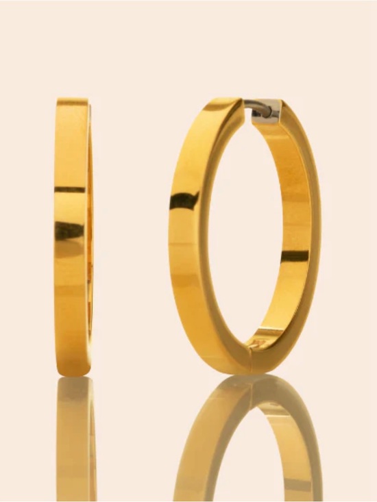 Tini Lux Jewelry - Small City Hoops - Nonallergenic Gold Hoop Earrings for Women